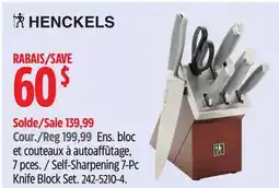 Canadian Tire Self-Sharpening 7-Pc Knife Block Set offer