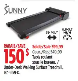 Canadian Tire Under-Desk Walking Surface Treadmill offer