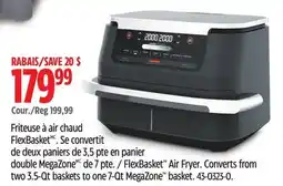 Canadian Tire FlexBasket Air Fryer Converts from two 3.5-Qt baskets to one 7-Qt MegaZone basket offer