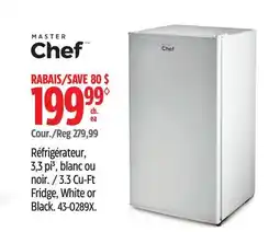 Canadian Tire Master Chef 3.3 Cu-Ft Fridge, White or Black offer