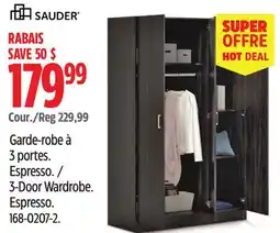 Canadian Tire 3-Door Wardrobe. Espresso offer