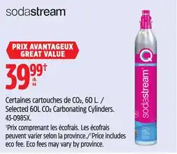 Canadian Tire SodaStream Selected 60L CO2 Carbonating Cylinders offer