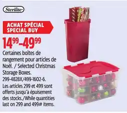 Canadian Tire Sterilite Selected Christmas Storage Boxes offer
