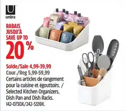 Canadian Tire Selected Kitchen Organizers, Dish Pan and Dish Racks offer