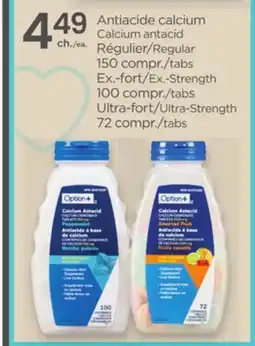 Proxim Option+ Calcium antacid, Regular, Ex.-Strength, Ultra-Strength offer