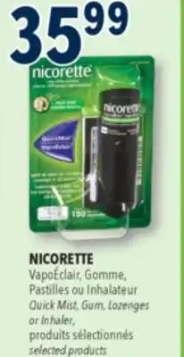 Familiprix NICORETTE Quick Mist, Gum, Lozenges or Inhaler offer