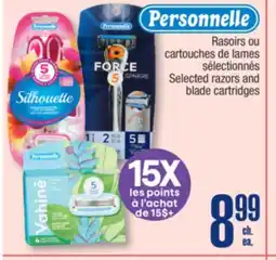 Jean Coutu PERSONNELLE Selected razors and blade cartridges offer