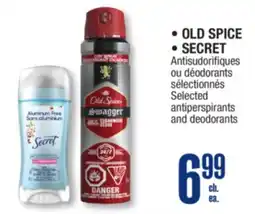 Jean Coutu OLD SPICE, SECRET Selected antiperspirants and deodorants offer
