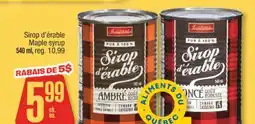 Jean Coutu IRRESISTIBLE Maple syrup offer