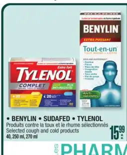 Jean Coutu BENYLIN SUDAFED TYLENOL Selected cough and cold products offer