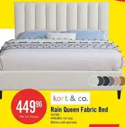 The Brick Kort & Co. Rain Upholstered Platform Bed in Taupe Fabric, Tufted - Queen Size offer