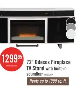 The Brick 72 Odesos Fireplace TV Stand with built-in soundbar offer