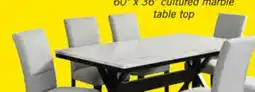 The Brick Verona 7pc Dining Set with Table & 6 Chairs, Culture Marbled Top, 60W - White offer