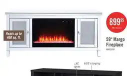 The Brick Margo 59 Glam Electric Fireplace TV Stand with Storage and Cable Management for TVs up to 65- Sil offer