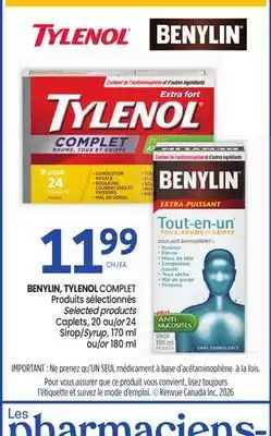 Uniprix BENYLIN, TYLENOL COMPLET Produits sélectionnés/Selected products offer