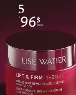 Uniprix WATIER Lift & Firm Y-Zone Crème de jour ou Crème de nuit remodelage intense offer