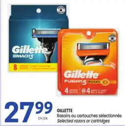 Uniprix GILLETTE Rasoirs ou cartouches sélectionnés/Selected razors or cartridges offer