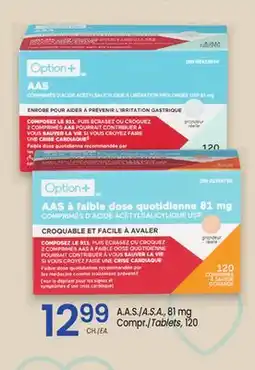 Uniprix OPTION+ A.A.S./A.S.A., 81 mg Compr./Tablets offer