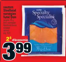 Super C saumon Steelhead norvégien fumé Dom | Dom norwegian Steelhead frozen smoked salmon offer