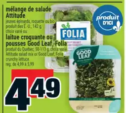 Super C mélange de salade Attitude | laitue croquante ou pousses Good Leaf, Folia offer