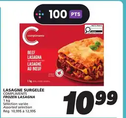 IGA COMPLIMENTS FROZEN LASAGNA offer