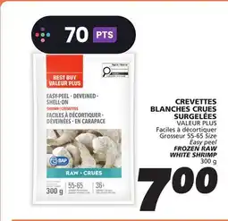 IGA VALEUR PLUS FROZEN RAW WHITE SHRIMP offer