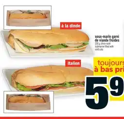 Super C sous-marin garni de viande froides | submarine filled with cold cuts offer