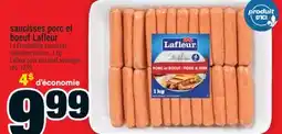 Super C SAUCISSES PORC ET BOEUF LAFLEUR | LAFLEUR PORK AND BEEF SAUSAGES offer