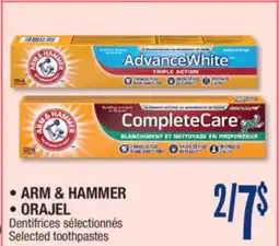 Jean Coutu ARM & HAMMER, ORAJEL Selected toothpaste offer