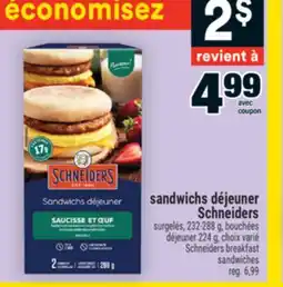 Super C SANDWICHS DÉJEUNER SCHNEIDERS | SCHNEIDERS BREAKFAST SANDWICHES offer