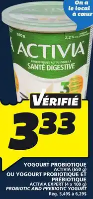 IGA ACTIVIA PROBIOTIC AND PREBIOTIC YOGURT offer