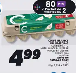 IGA COMPLIMENTS WHITE OR OMEGA-3 EGGS offer