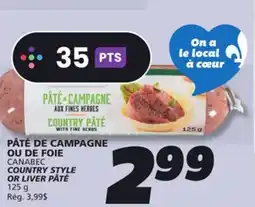 IGA CANABEC COUNTRY STYLE OR LIVER PÂTÉ offer