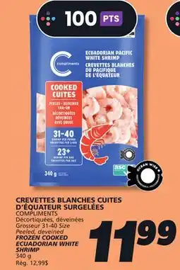 IGA COMPLIMENTS FROZEN COOKED ECUADORIAN WHITE SHRIMP offer