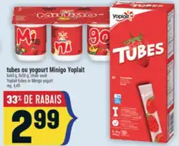 Marché Adonis TUBES OU YOGOURT MINIGO YOPLAIT | YOPLAIT TUBES OR MINIGO YOGURT offer
