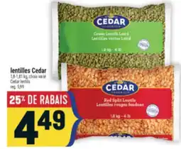 Marché Adonis LENTILLES CEDAR | CEDAR LENTILS offer