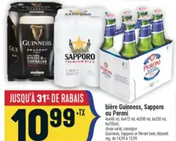Marché Adonis BIÈRE GUINNESS, SAPPORO OU PERONI | GUINNESS, SAPPORO OR PERONI BEER offer