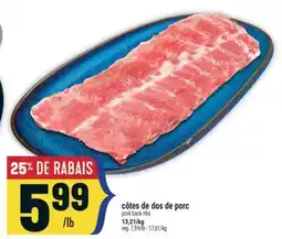 Marché Adonis CÔTES DE DOS DE PORC | PORK BACK RIBS offer