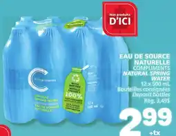 Marché Bonichoix COMPLIMENTS NATURAL SPRING WATER offer