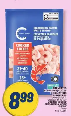 Marché Bonichoix COMPLIMENTS FROZEN COOKED ECUADORIAN WHITE SHRIMP offer
