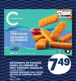 Marché Bonichoix COMPLIMENTS FROZEN BREADED FISH STICKS OR FISH IN TEMPURA BATTER offer