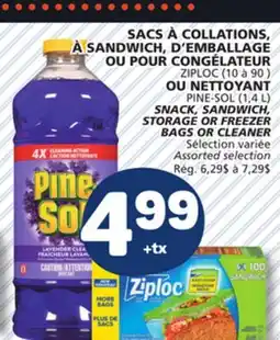 Marché Bonichoix ZIPLOC (10 - 90 ) OR PINE-SOL (1,4 L) SNACK, SANDWICH, STORAGE OR FREEZER BAGS OR CLEANER offer