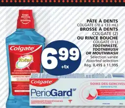 Marché Bonichoix COLGATE (70 à 133 mL), COLGATE (2) OR COLGATE (1 L) TOOTHPASTE, TOOTHBRUSH OR MOUTHWASH offer