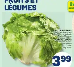 Marché Bonichoix ICEBERG LETTUCE offer