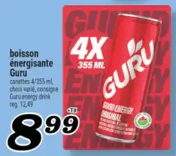 Marché Richelieu BOISSON ÉNERGISANTE GURU | GURU ENERGY DRINK offer