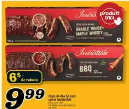 Marché Richelieu CÔTES DE DOS DE PORC CUITES IRRÉSISTIBLE | IRRÉSISTIBLE COOKED PORK BACK RIBS offer