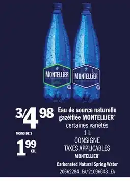 Provigo MONTELLIER CARBONATED NATURAL SPRING WATER offer