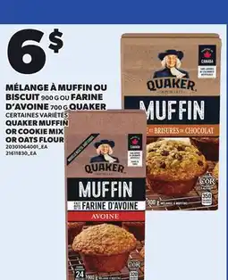 Provigo QUAKER MUFFIN OR COOKIE MIX, 900 G OR OATS FLOUR, 700 G offer