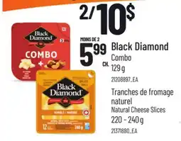 Provigo BLACK DIAMOND COMBO 129 G, NATUREL NATURAL CHEESE SLICES offer