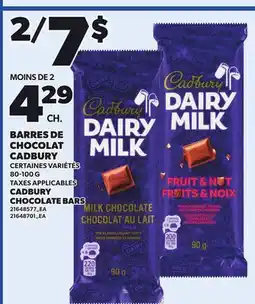 Provigo CADBURY CHOCOLATE BARS offer